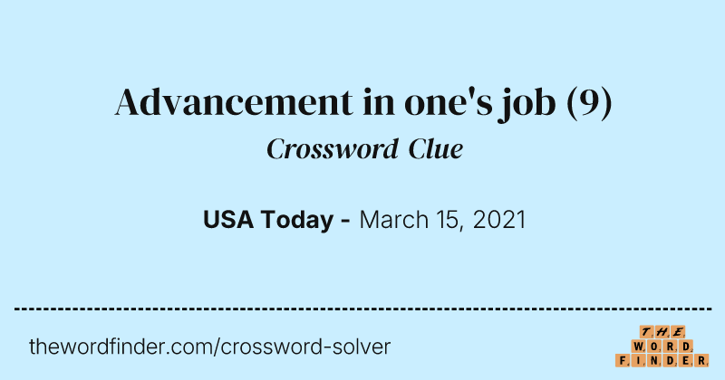 Advancement in one's job crossword clue image