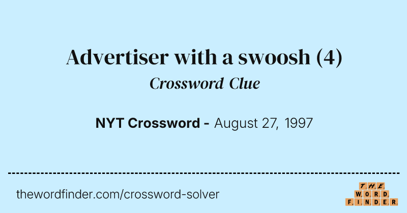 Advertiser with a swoosh crossword clue image