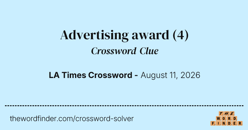 Advertising award crossword clue image
