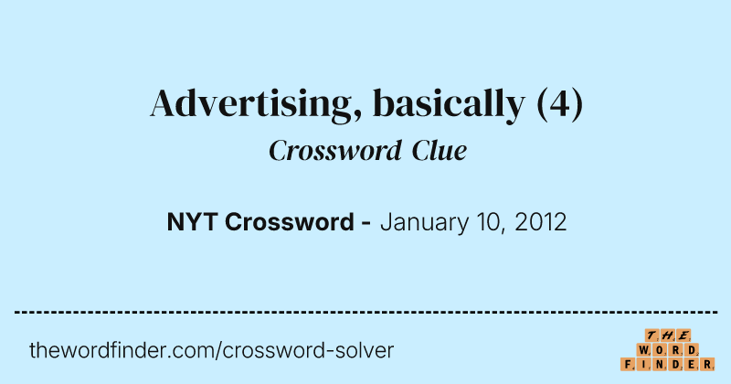 Advertising, basically crossword clue image