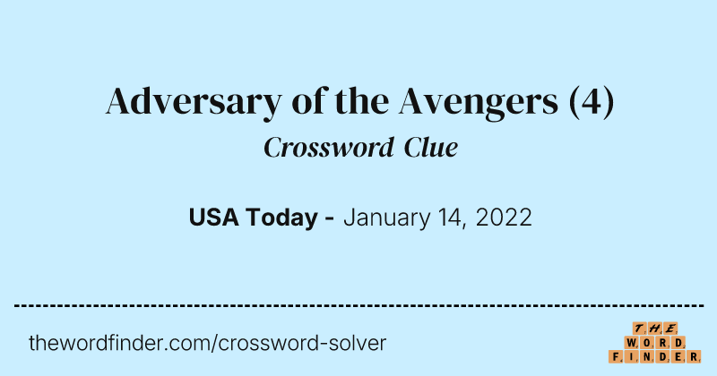 Adversary of the Avengers crossword clue image