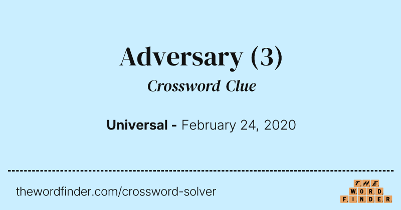 Adversary crossword clue image