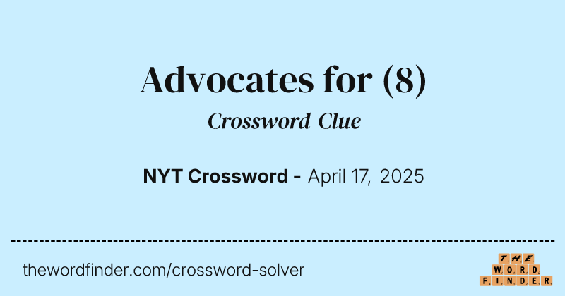 Advocates for crossword clue image