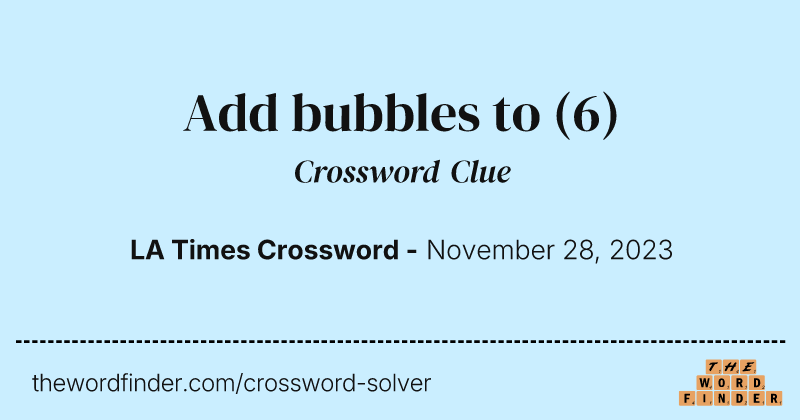 Add bubbles to crossword clue image