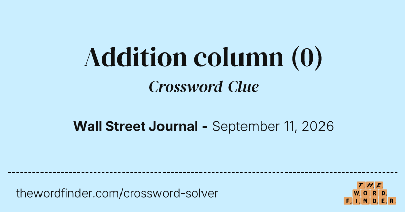 Addition column crossword clue image