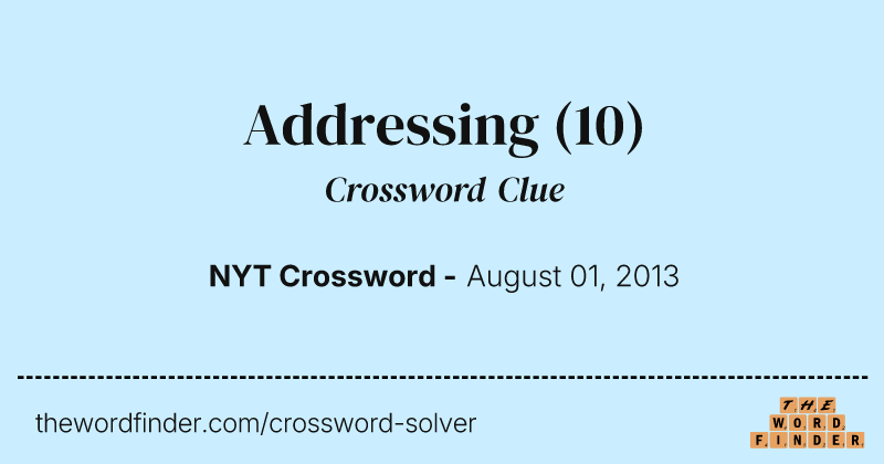 Addressing crossword clue image