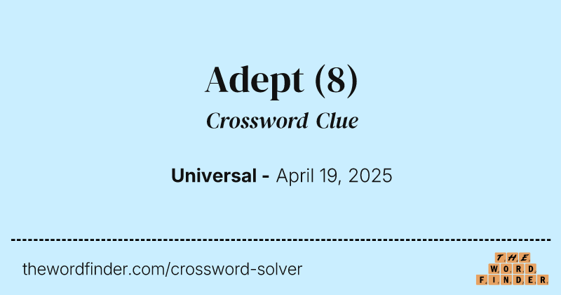 Adept crossword clue image