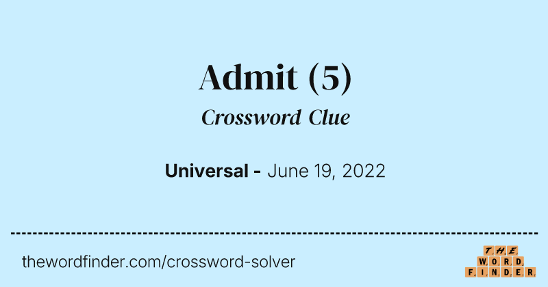 Admit crossword clue image