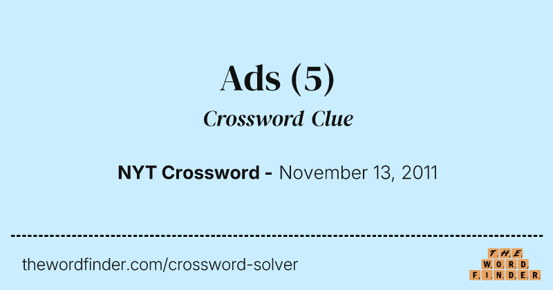 Ads crossword clue image