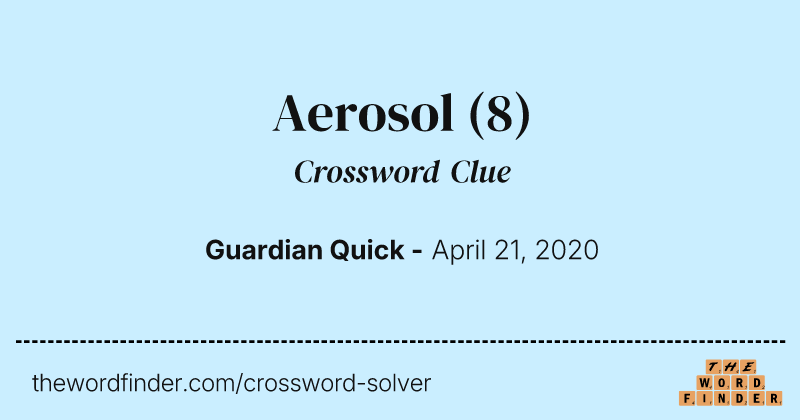 Aerosol crossword clue image