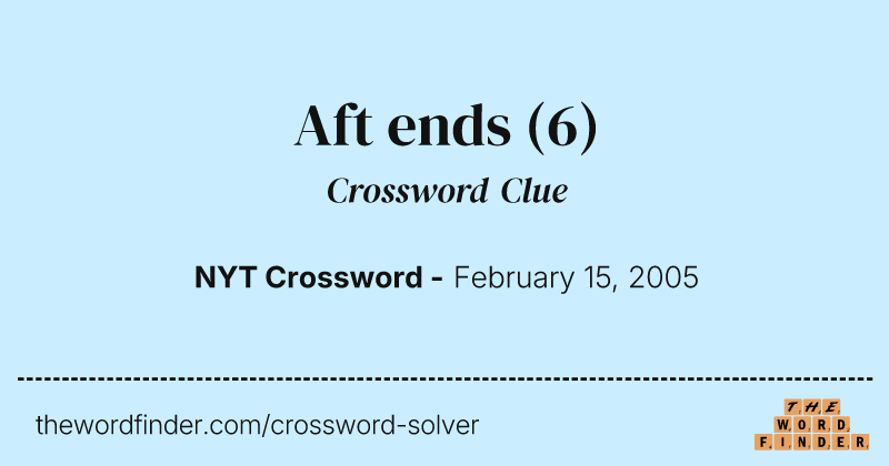 Aft ends crossword clue image