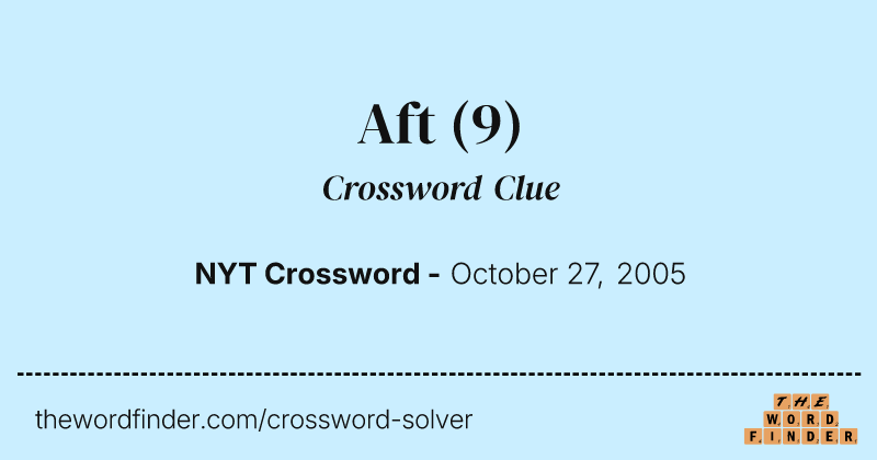 Aft crossword clue image