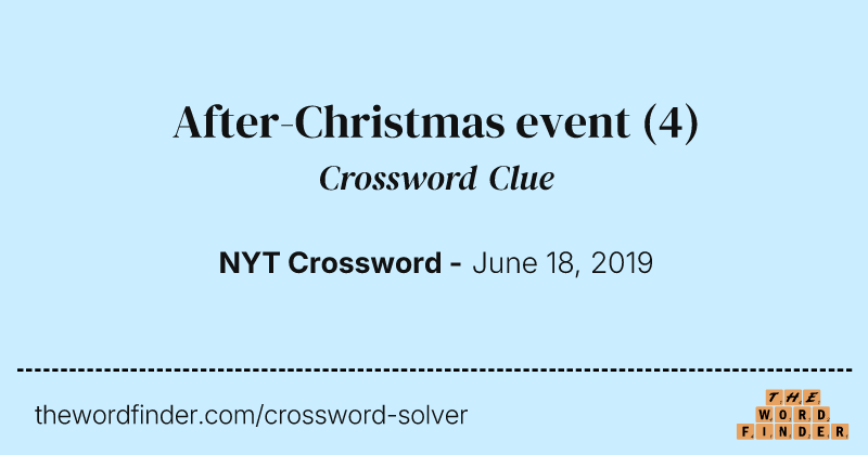 After-Christmas event crossword clue image