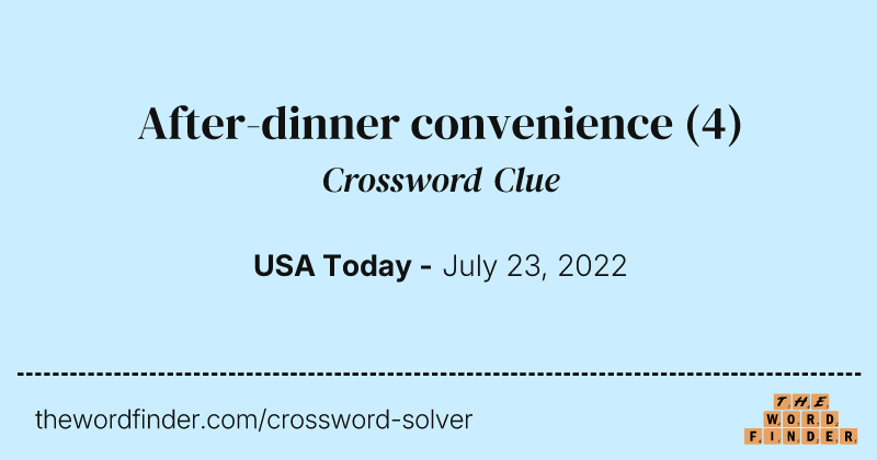 After-dinner convenience crossword clue image