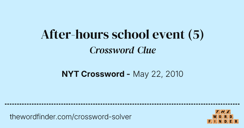 After-hours school event crossword clue image