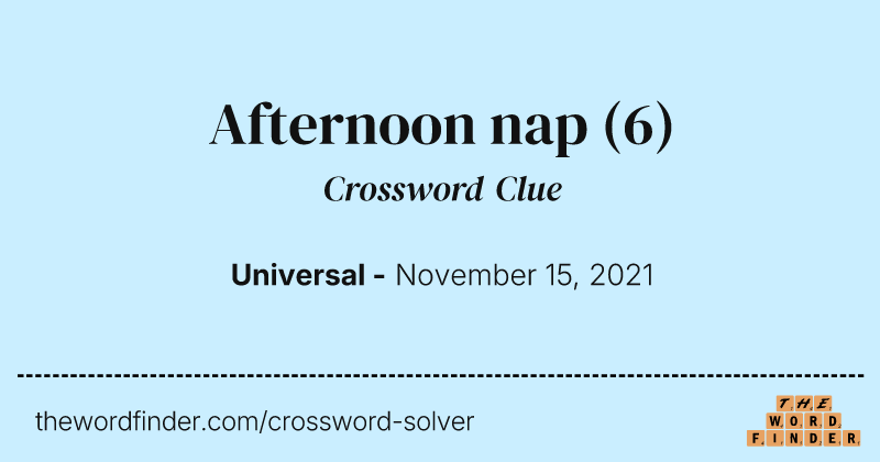 Afternoon nap crossword clue image