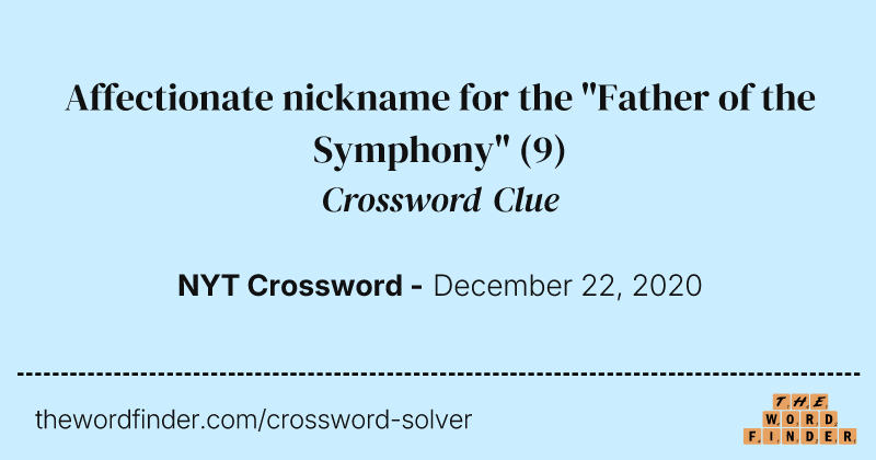 Affectionate nickname for the "Father of the Symphony" crossword clue image