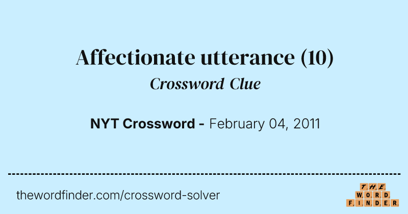 Affectionate utterance crossword clue image