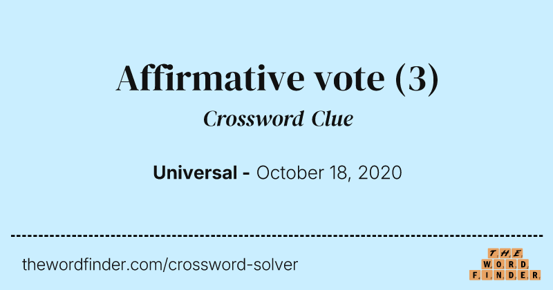 Affirmative vote crossword clue image