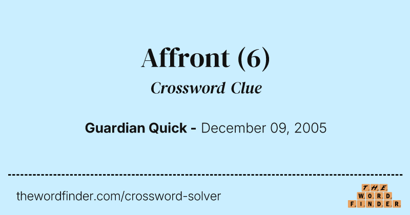 Affront crossword clue image