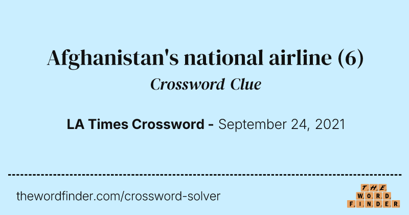 Afghanistan's national airline crossword clue image