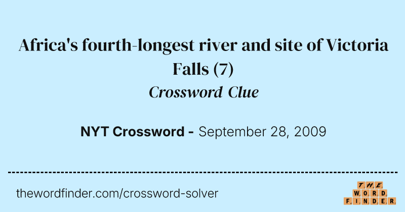 Africa's fourth-longest river and site of Victoria Falls crossword clue image