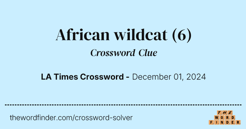 African wildcat crossword clue image