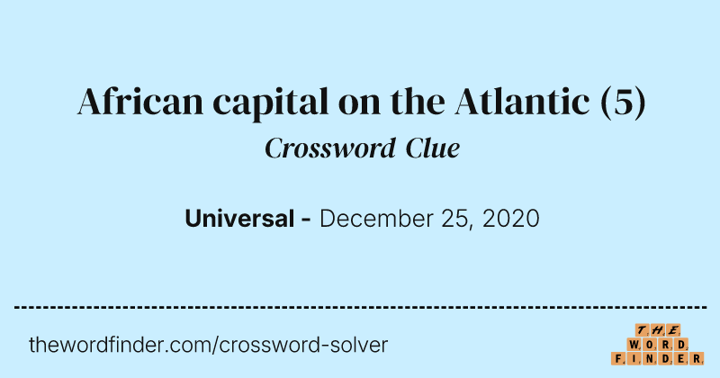 African capital on the Atlantic crossword clue image