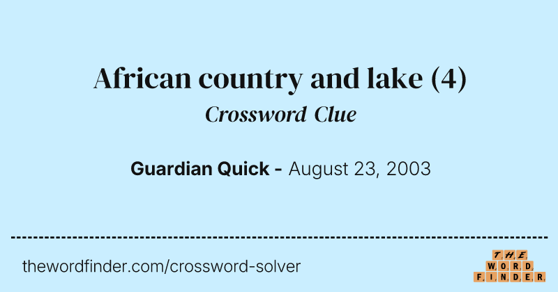 African country and lake crossword clue image
