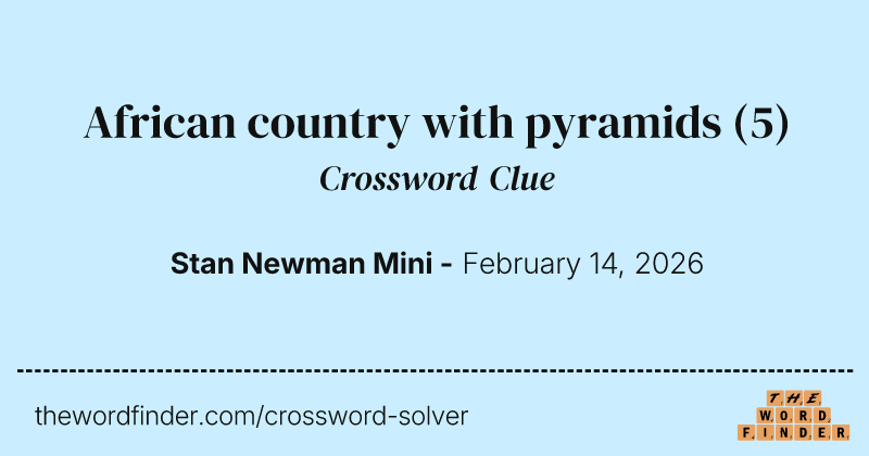 African country with pyramids crossword clue image