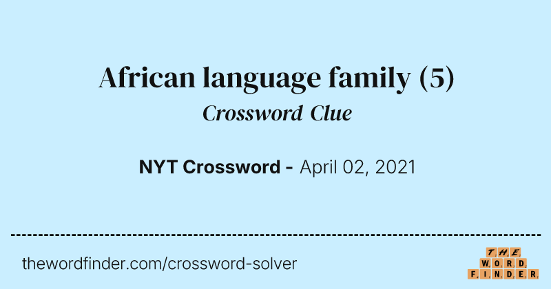 African language family crossword clue image