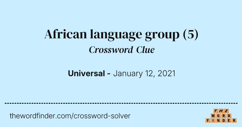 African language group crossword clue image