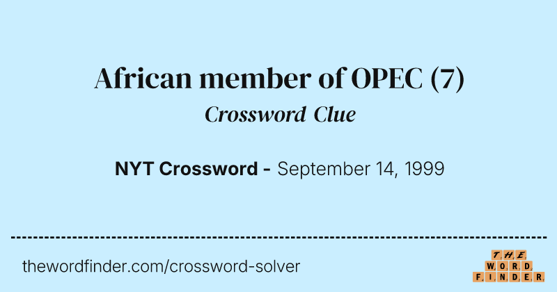 African member of OPEC crossword clue image