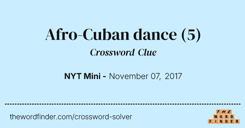 Afro-Cuban dance crossword clue image