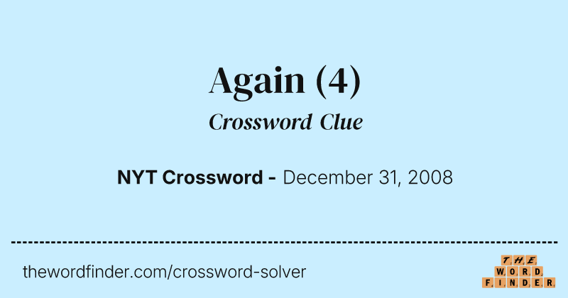Again crossword clue image