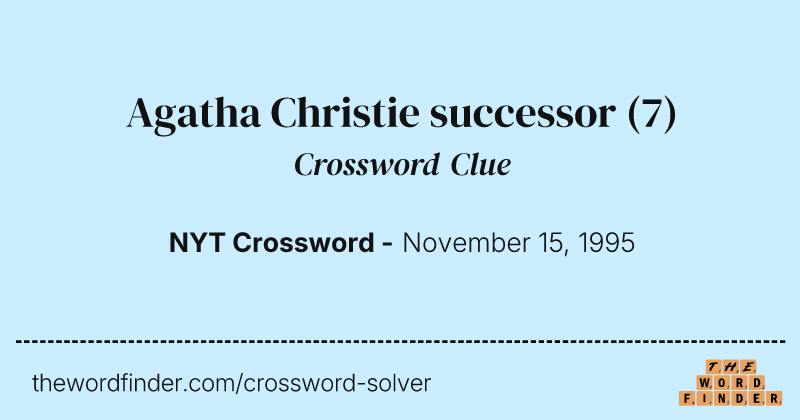Agatha Christie successor crossword clue image