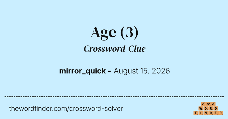 Age crossword clue image