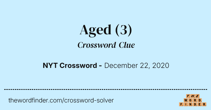 Aged crossword clue image