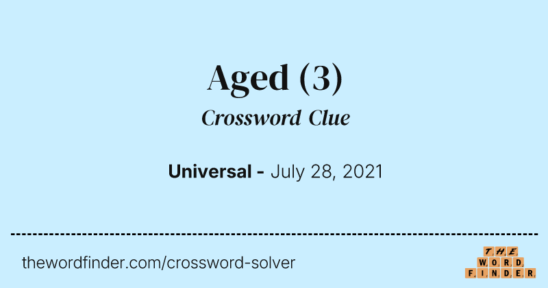 Aged crossword clue image