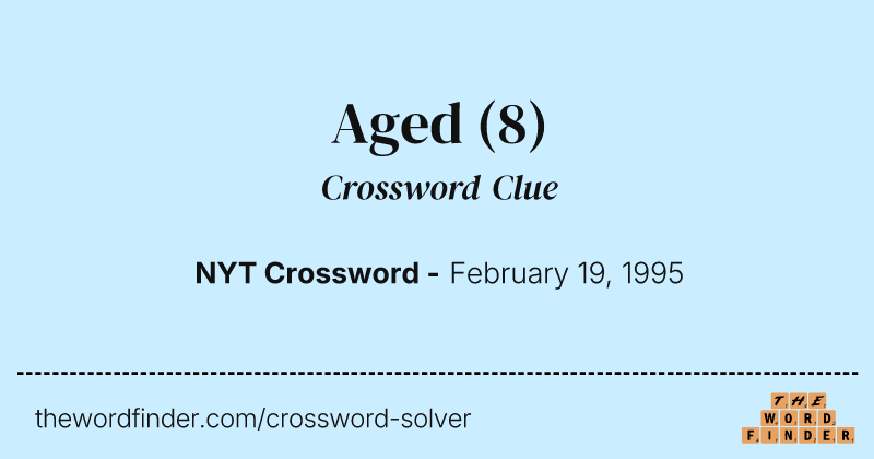 Aged crossword clue image