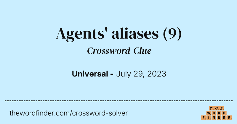 Agents' aliases crossword clue image
