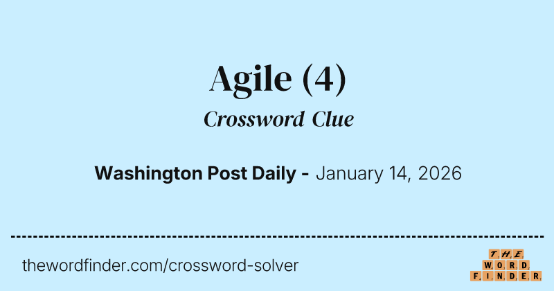 Agile crossword clue image