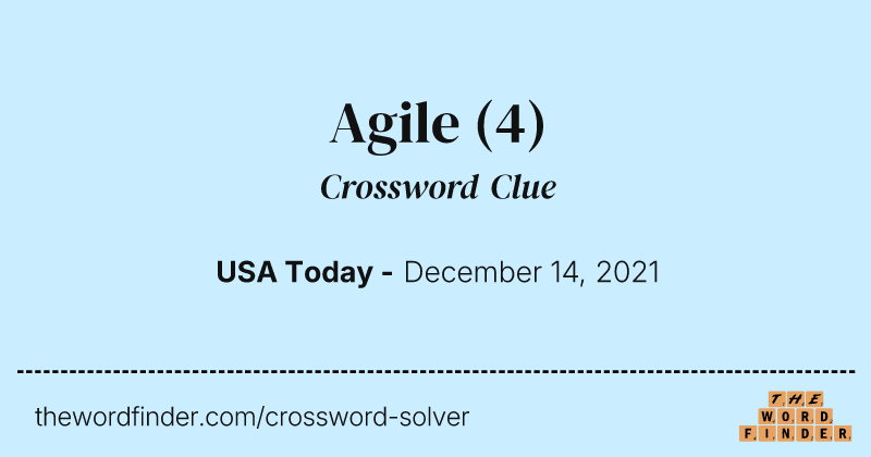 Agile crossword clue image