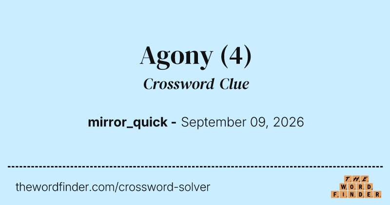 Agony crossword clue image