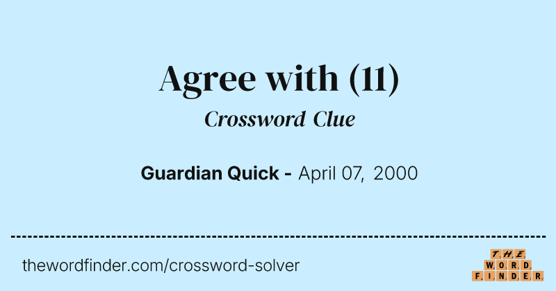 Agree with crossword clue image