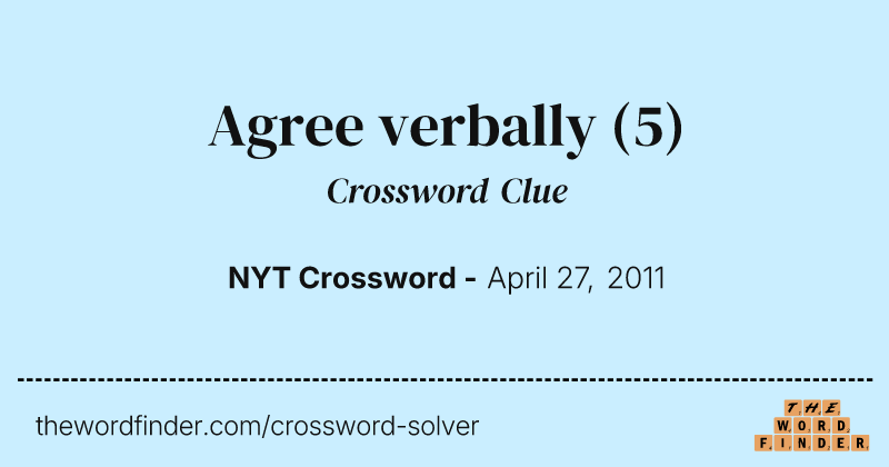 Agree verbally crossword clue image
