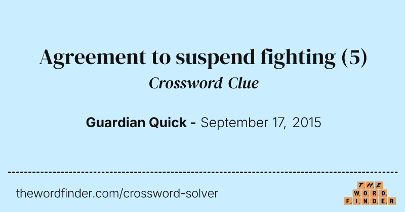 Agreement to suspend fighting crossword clue image