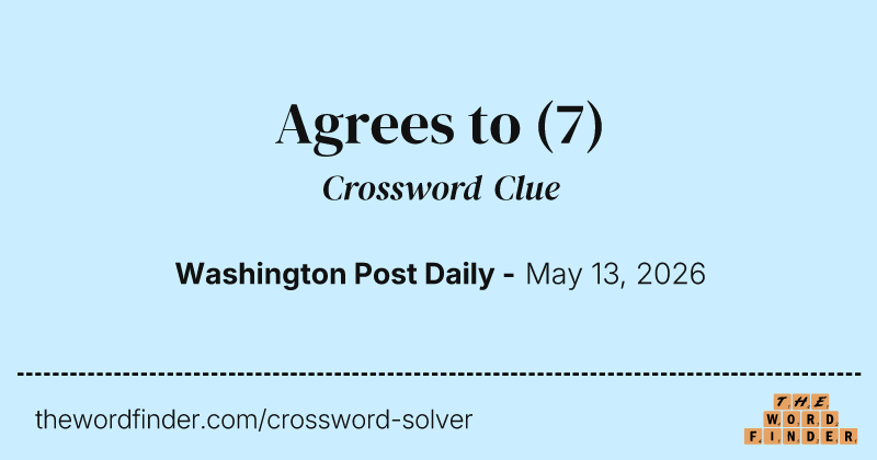 Agrees to crossword clue image