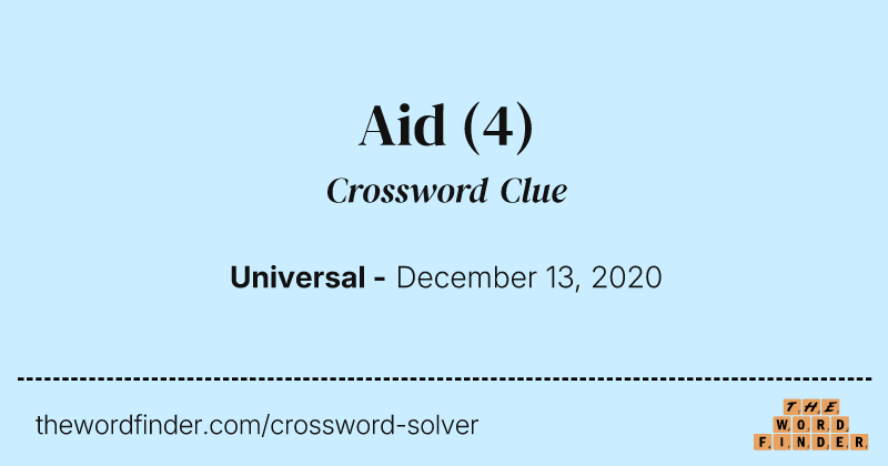 Aid crossword clue image