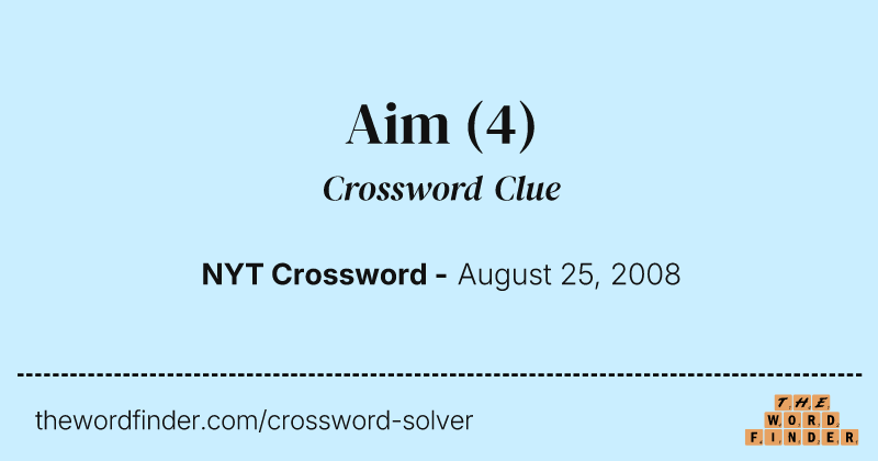 Aim crossword clue image